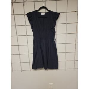 Universal Thread Black Mini Dress Ruffle Cap Sleeve Elastic Waist XS